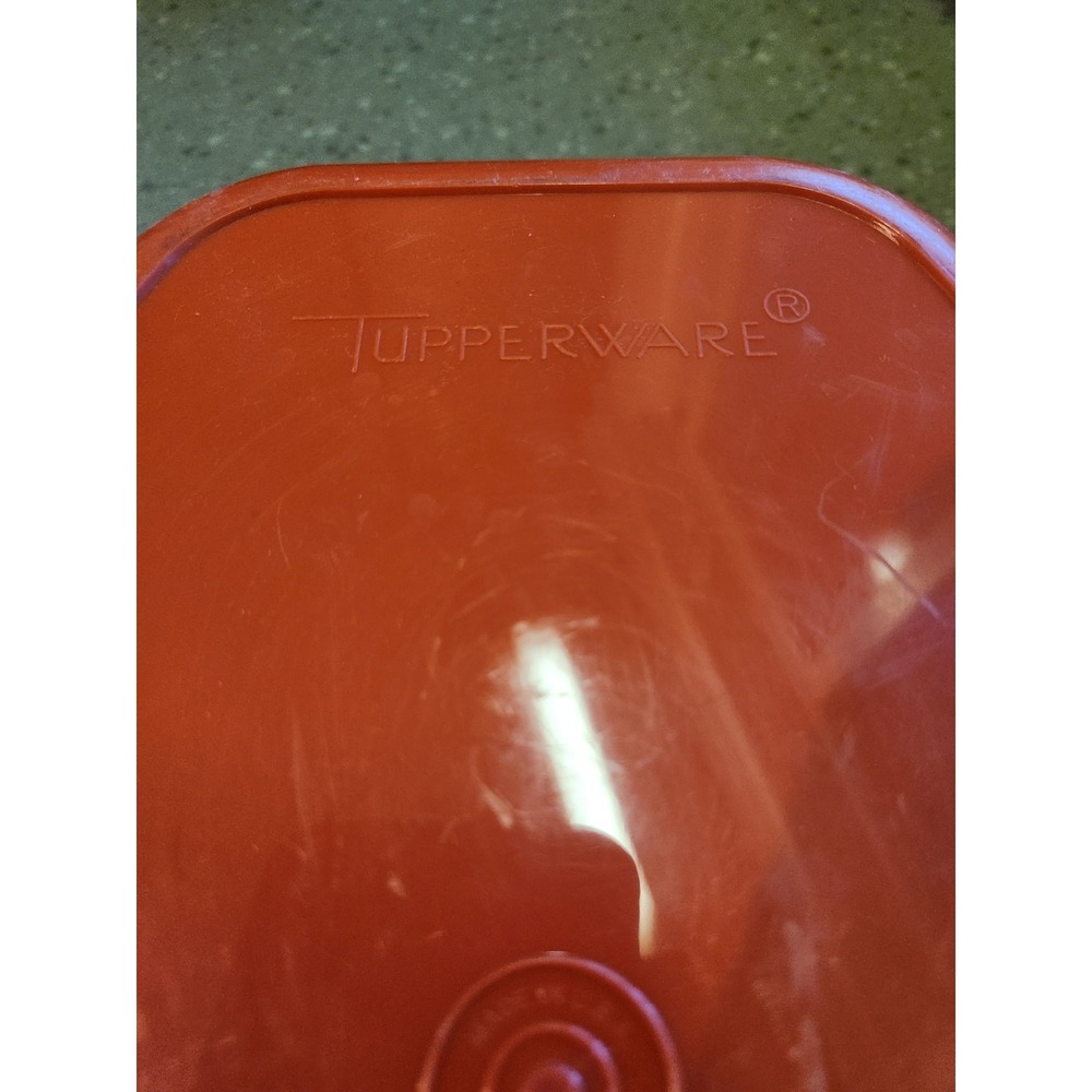 VTG 70s Tupperware Flavor Saver Roast Keeper Orange w/ Lid & Lift Tray - Picture 5 of 5